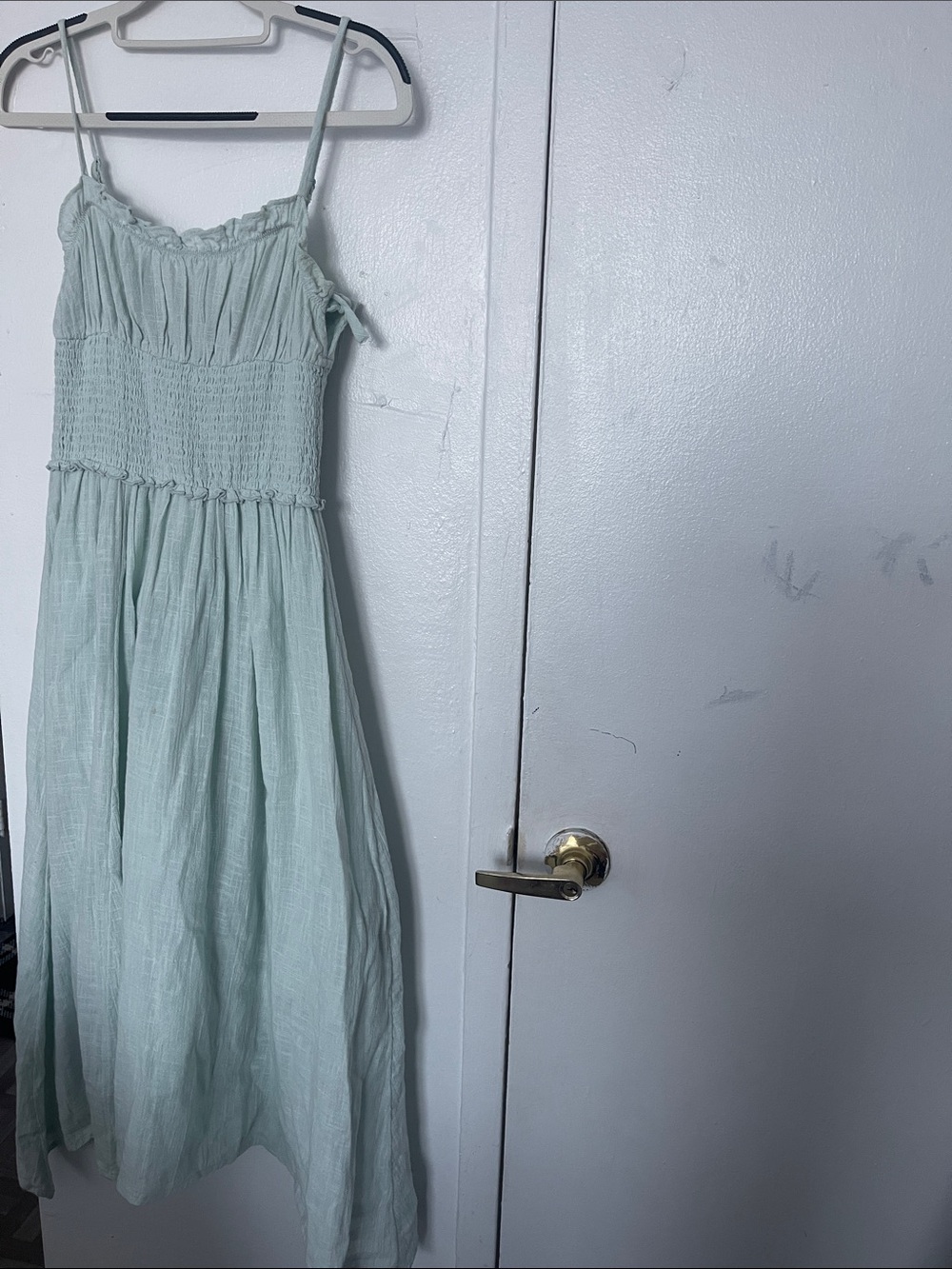 Urban Outfitters Light Mint Green Smocked Midi Sundress